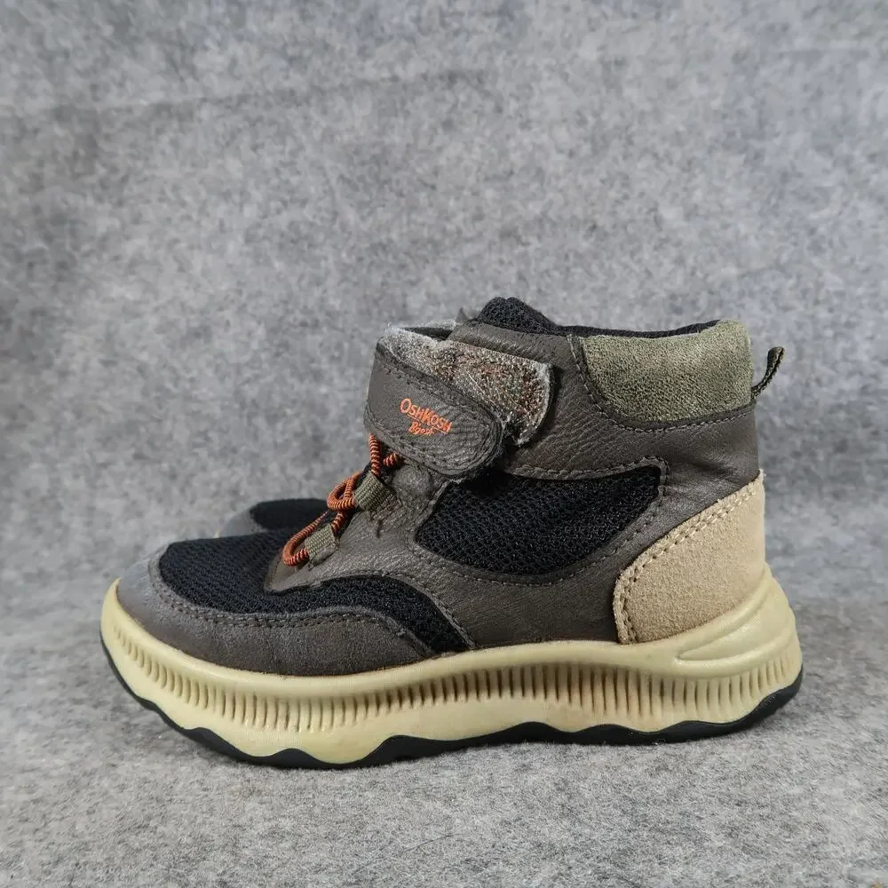 OshKosh B'Gosh Shoes Toddler Kids 10 Hiking Boots High Top Easy On Strap Bungee